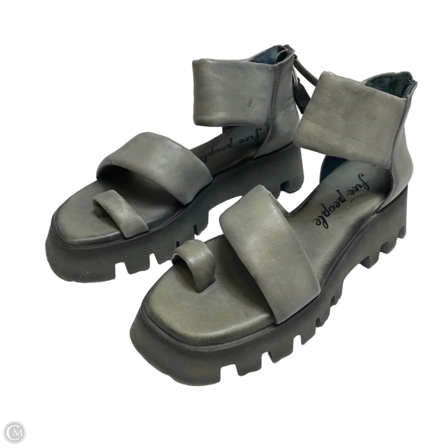 Sandals Heels Platform By Free People In Grey, Size: 5.5