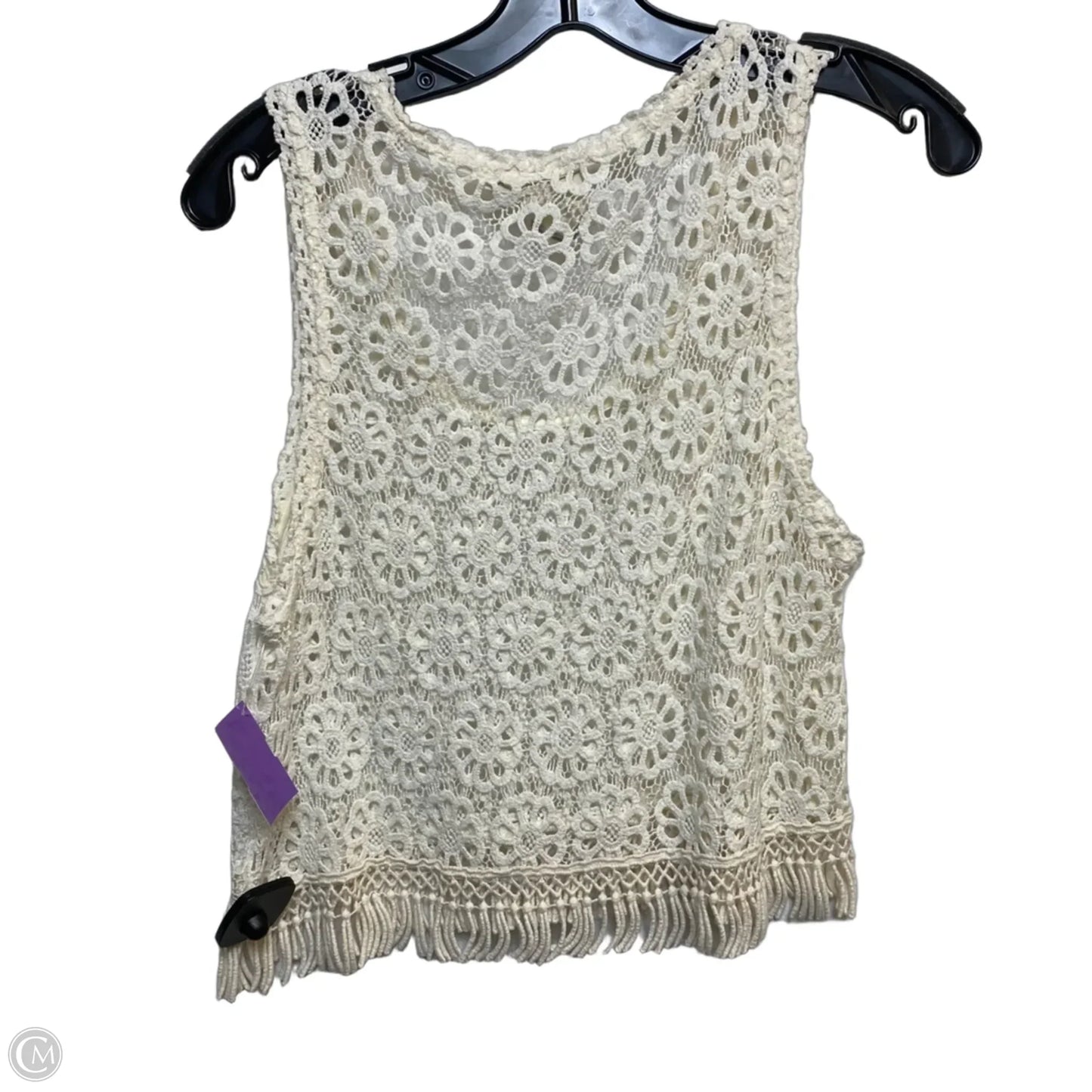 Top Sleeveless By Clothes Mentor In Cream, Size: M
