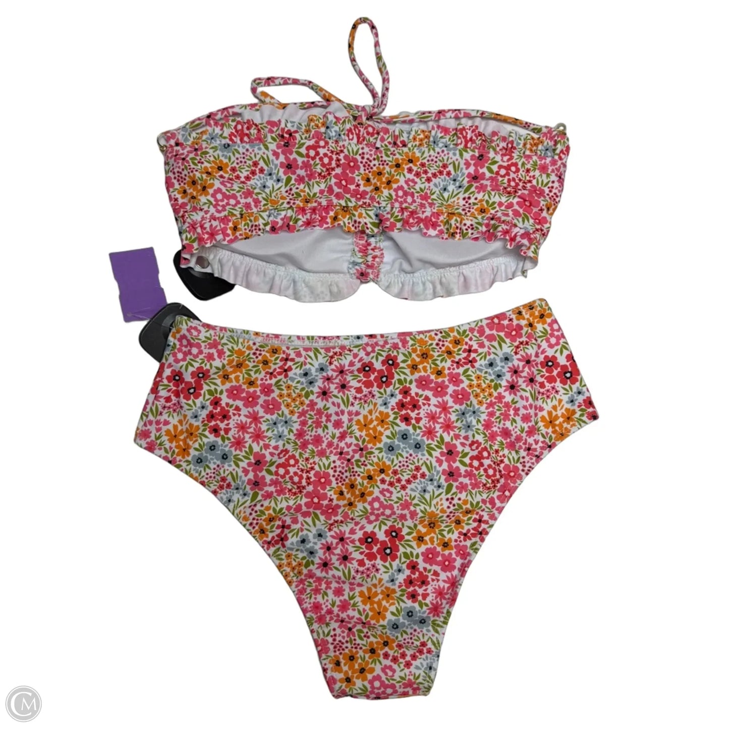 Swimsuit 2pc By Shein In Pink & White, Size: S