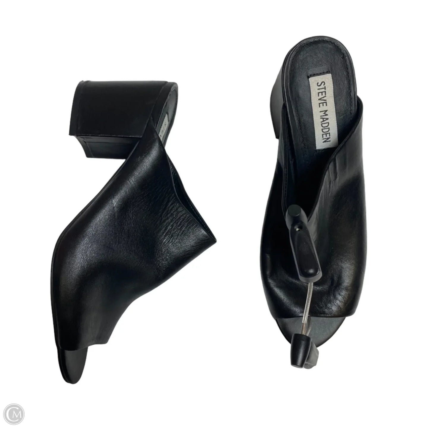 Sandals Heels Block By Steve Madden In Black, Size: 7.5