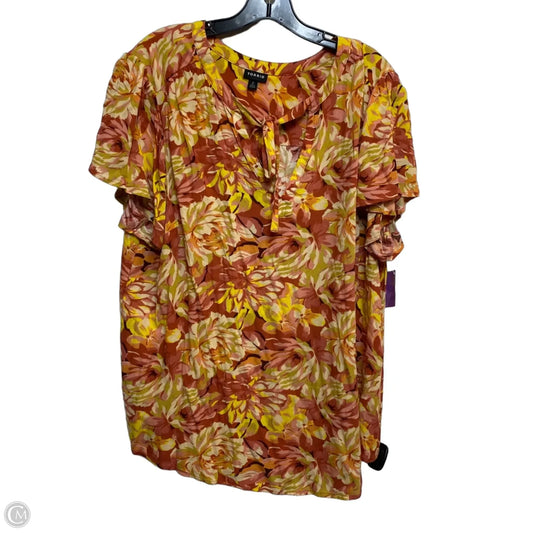 Top Short Sleeve By Torrid In Red & Yellow, Size: 2x