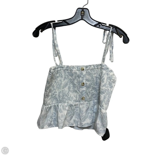 Top Sleeveless By Paper Crane In Blue & White, Size: M