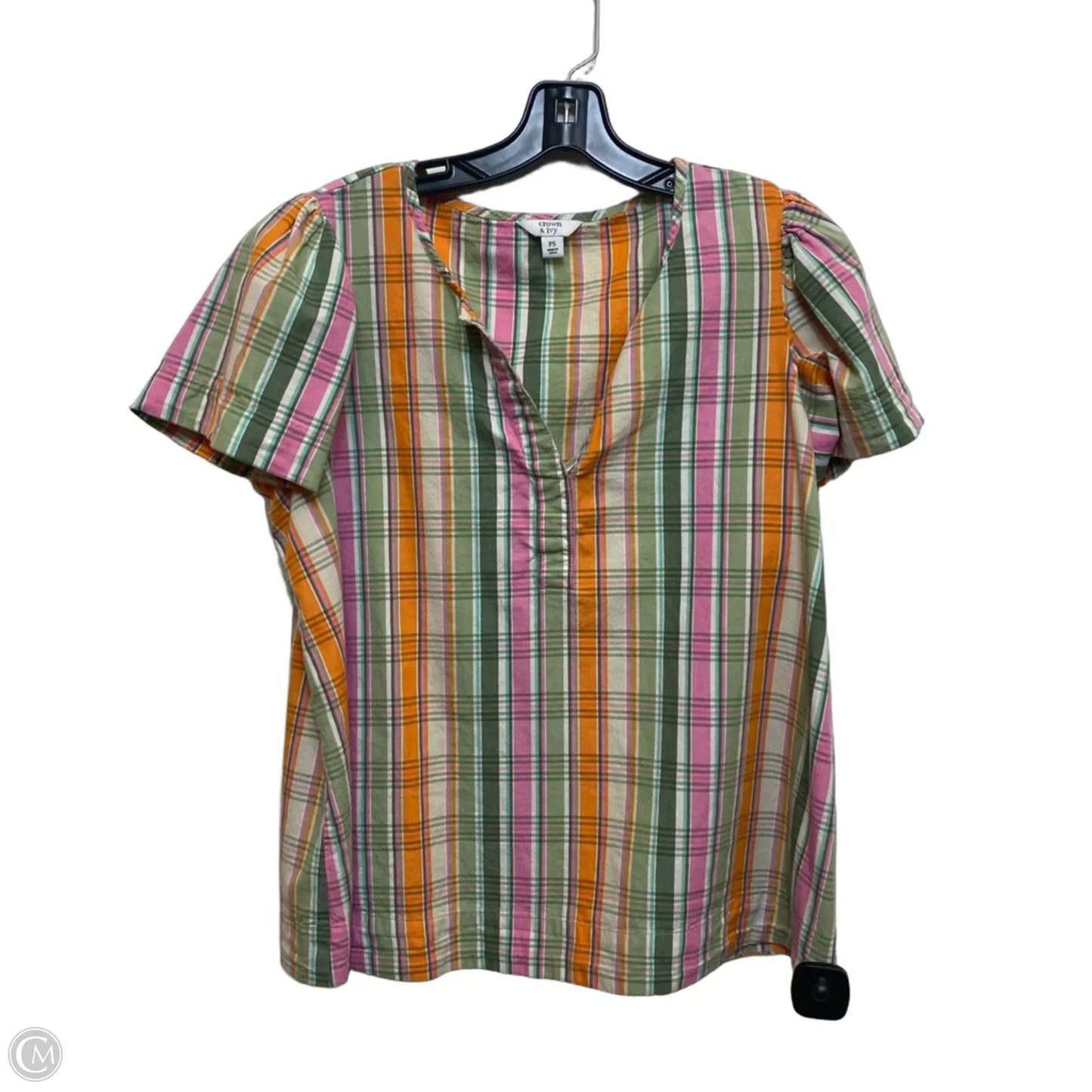 Top Short Sleeve By Crown And Ivy In Green & Pink, Size: Sp