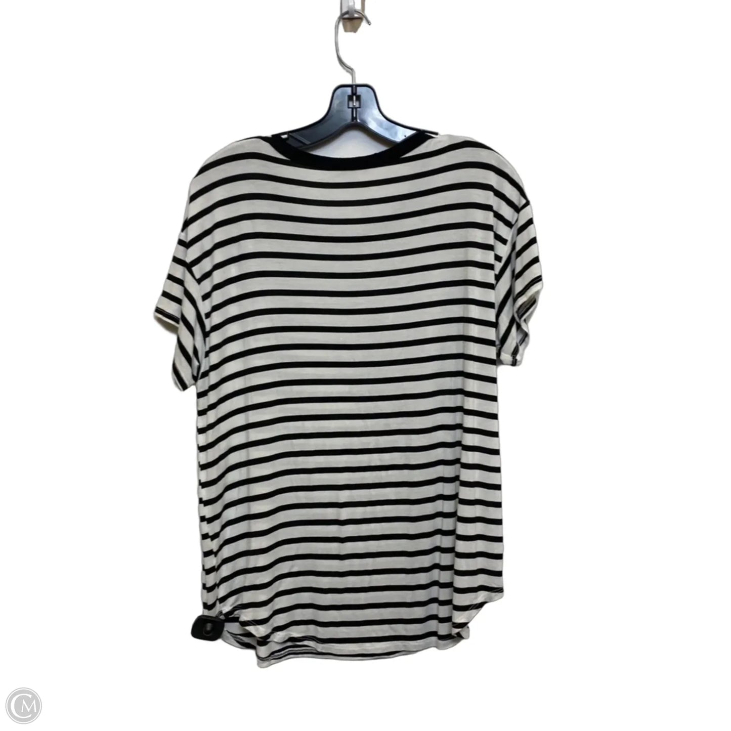 Top Short Sleeve By Green Envelope In Black & White, Size: L