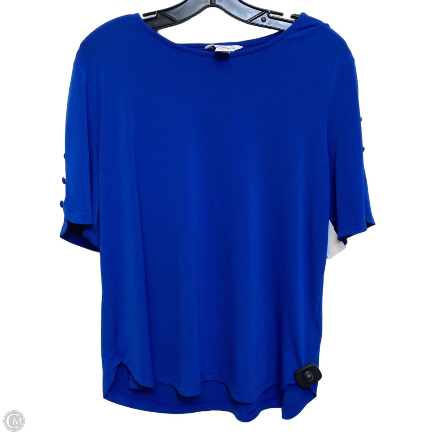 Top Short Sleeve By Liz Claiborne In Blue, Size: L