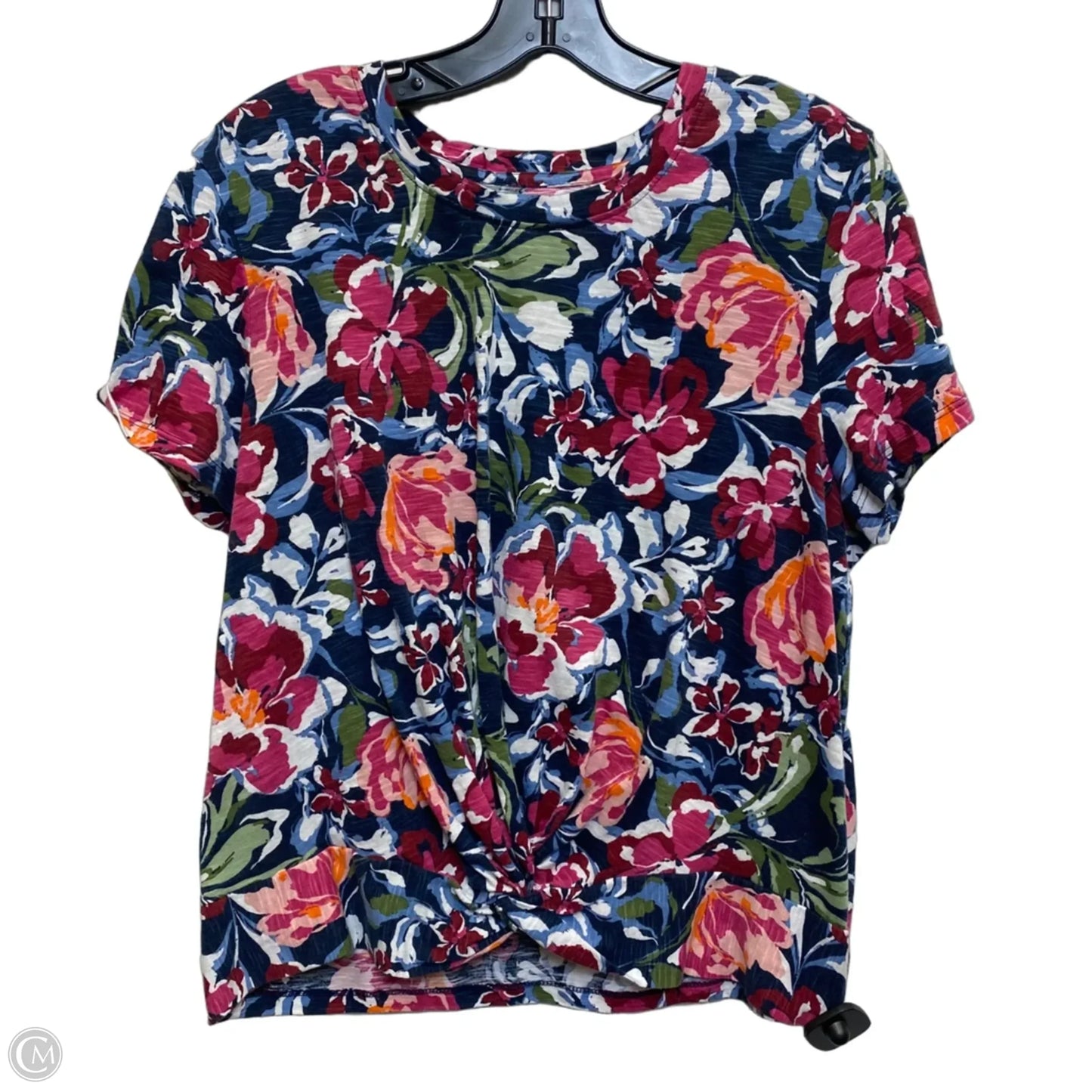 Top Short Sleeve By Wonderly In Blue & Red, Size: L