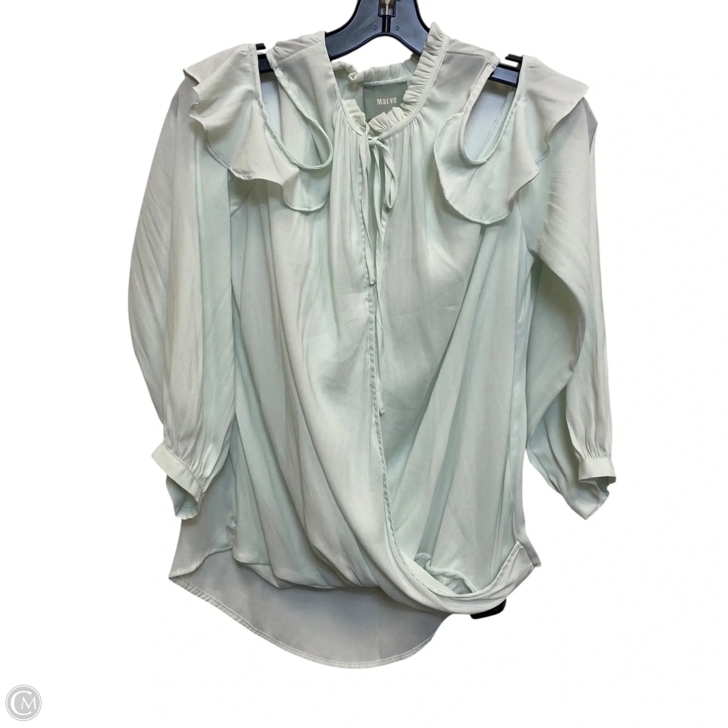 Top Long Sleeve By Maeve In Green, Size: S