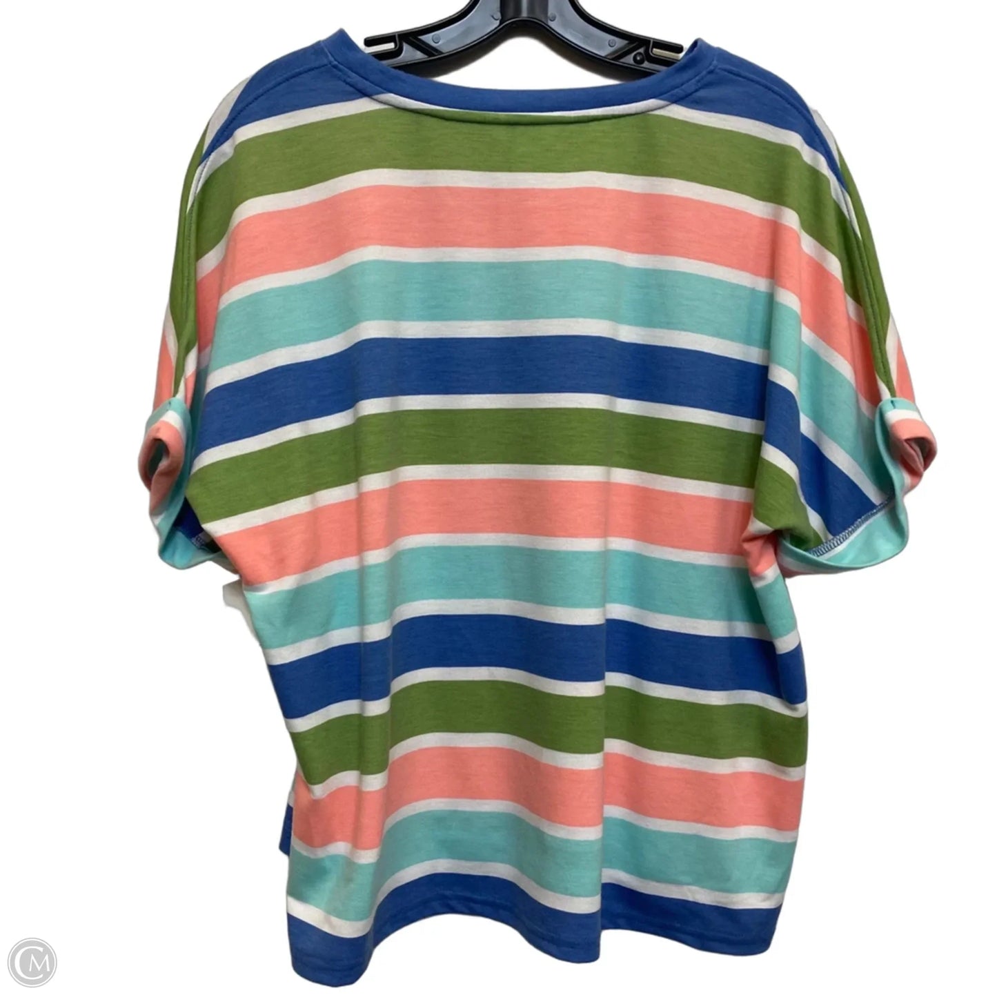 Top Short Sleeve By Crown And Ivy In Black & Pink, Size: L