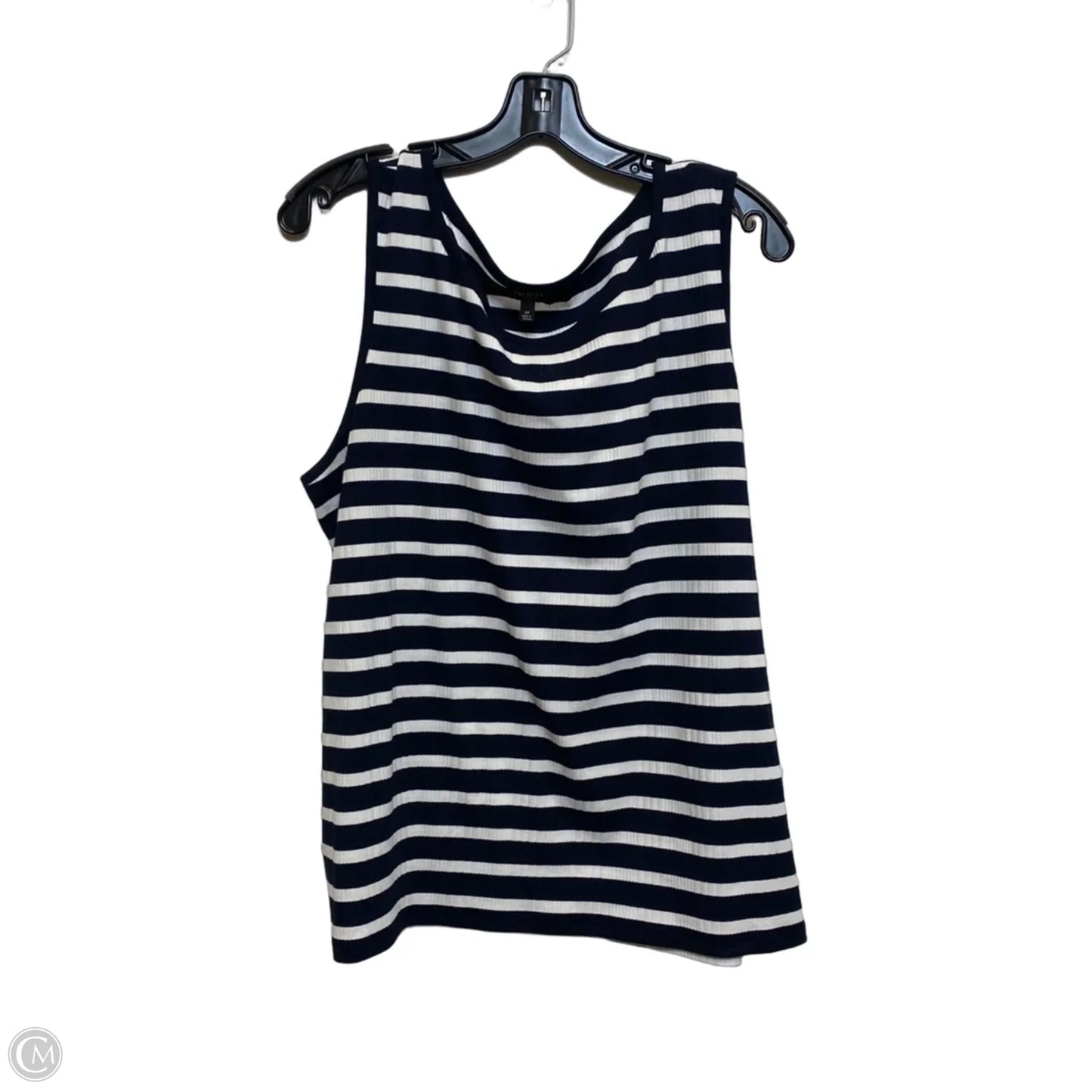 Top Sleeveless By Talbots In Blue & White, Size: 2x