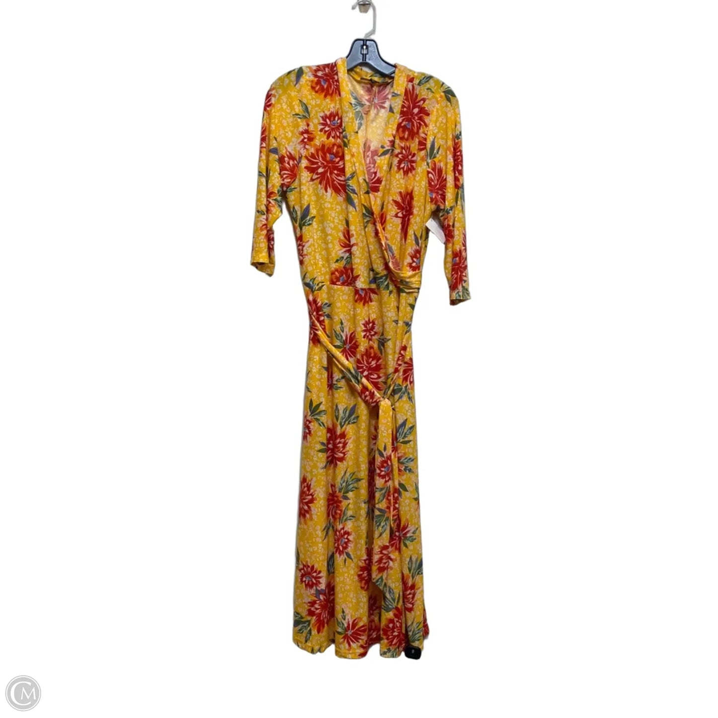 Dress Casual Midi By New Look In Red & Yellow, Size: 2x