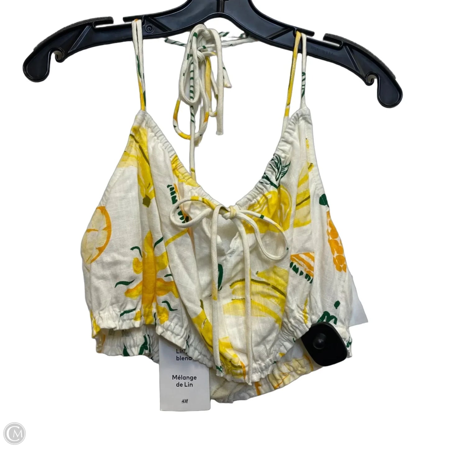 Top Sleeveless By Divided In Green & Yellow, Size: Xl