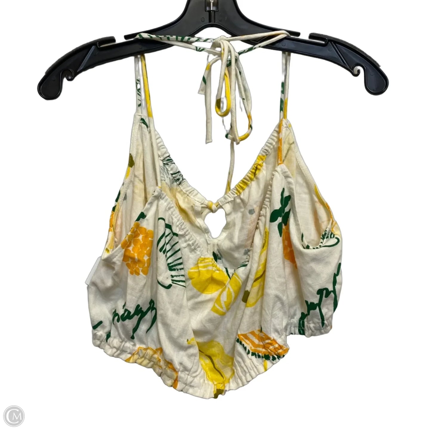 Top Sleeveless By Divided In Green & Yellow, Size: Xl