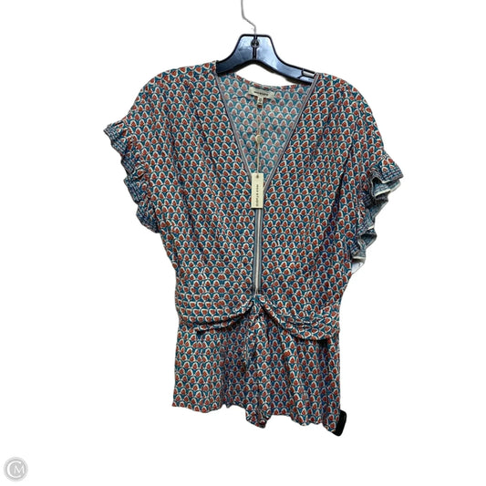 Top Short Sleeve By Max Studio In Green & Orange, Size: M
