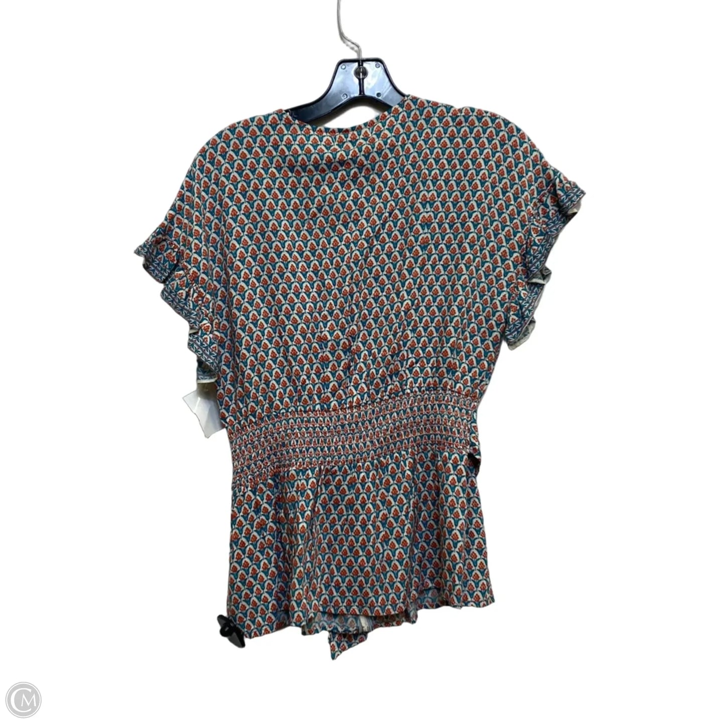 Top Short Sleeve By Max Studio In Green & Orange, Size: M