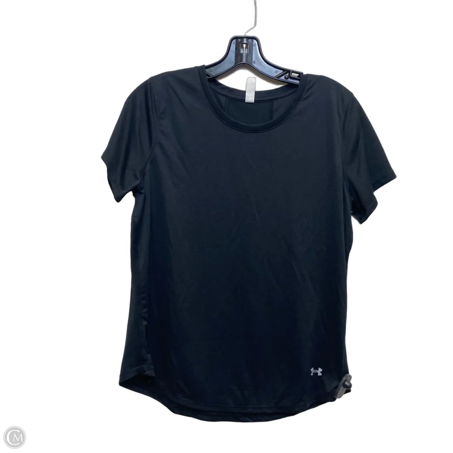 Athletic Top Short Sleeve By Under Armour In Black, Size: L