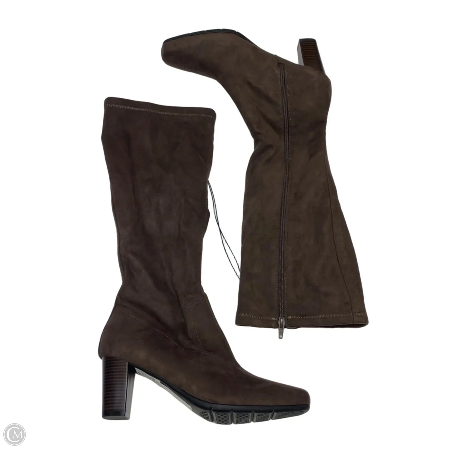 Boots Knee Heels By Aerosoles In Brown, Size: 11
