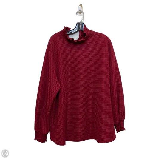 Top Long Sleeve By Shein In Red, Size: 3x