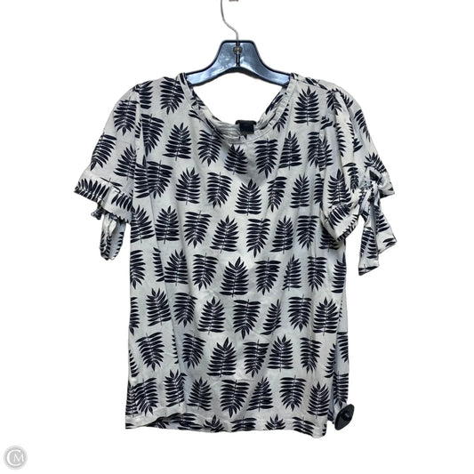 Top Short Sleeve By Ann Taylor In Black & White, Size: Xl
