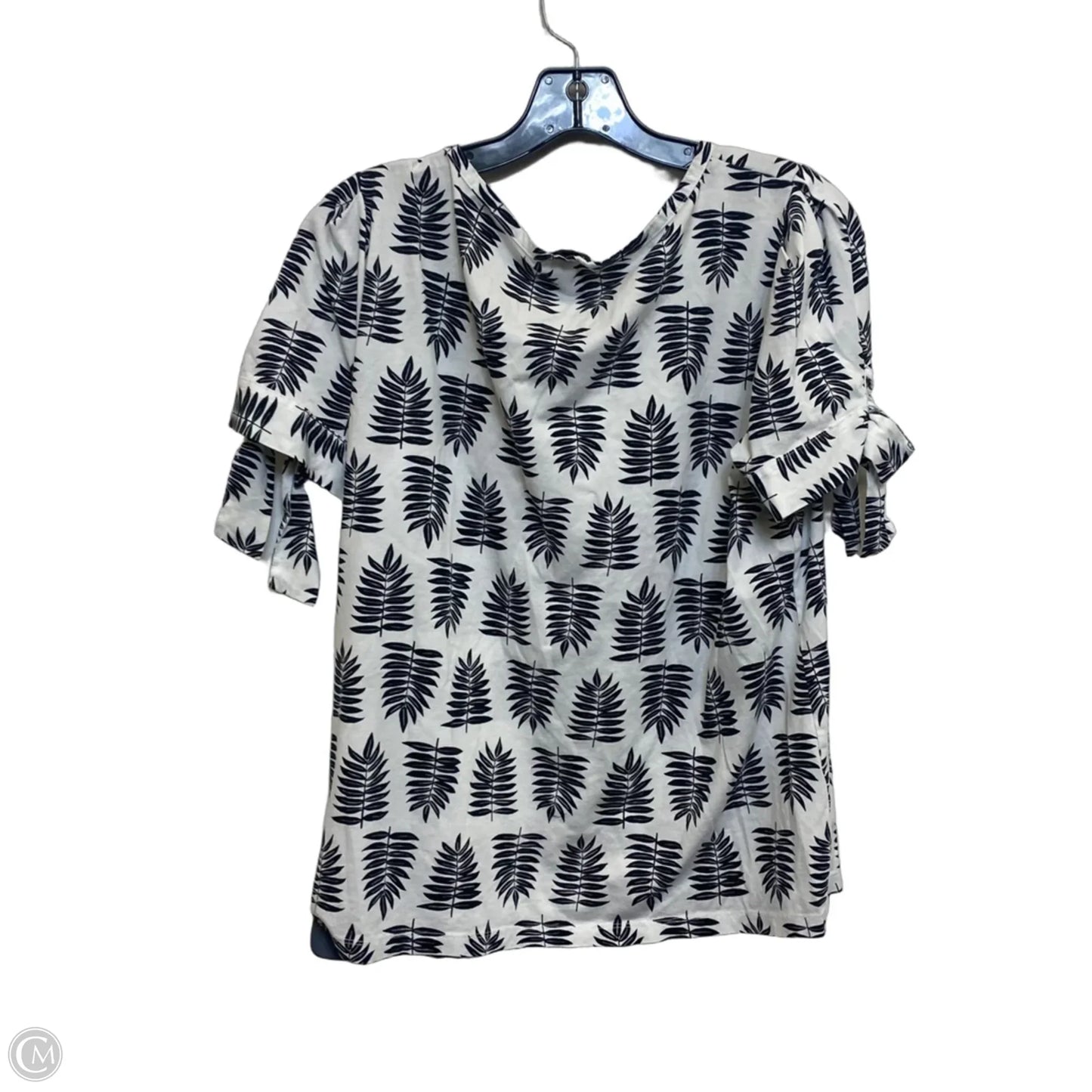 Top Short Sleeve By Ann Taylor In Black & White, Size: Xl