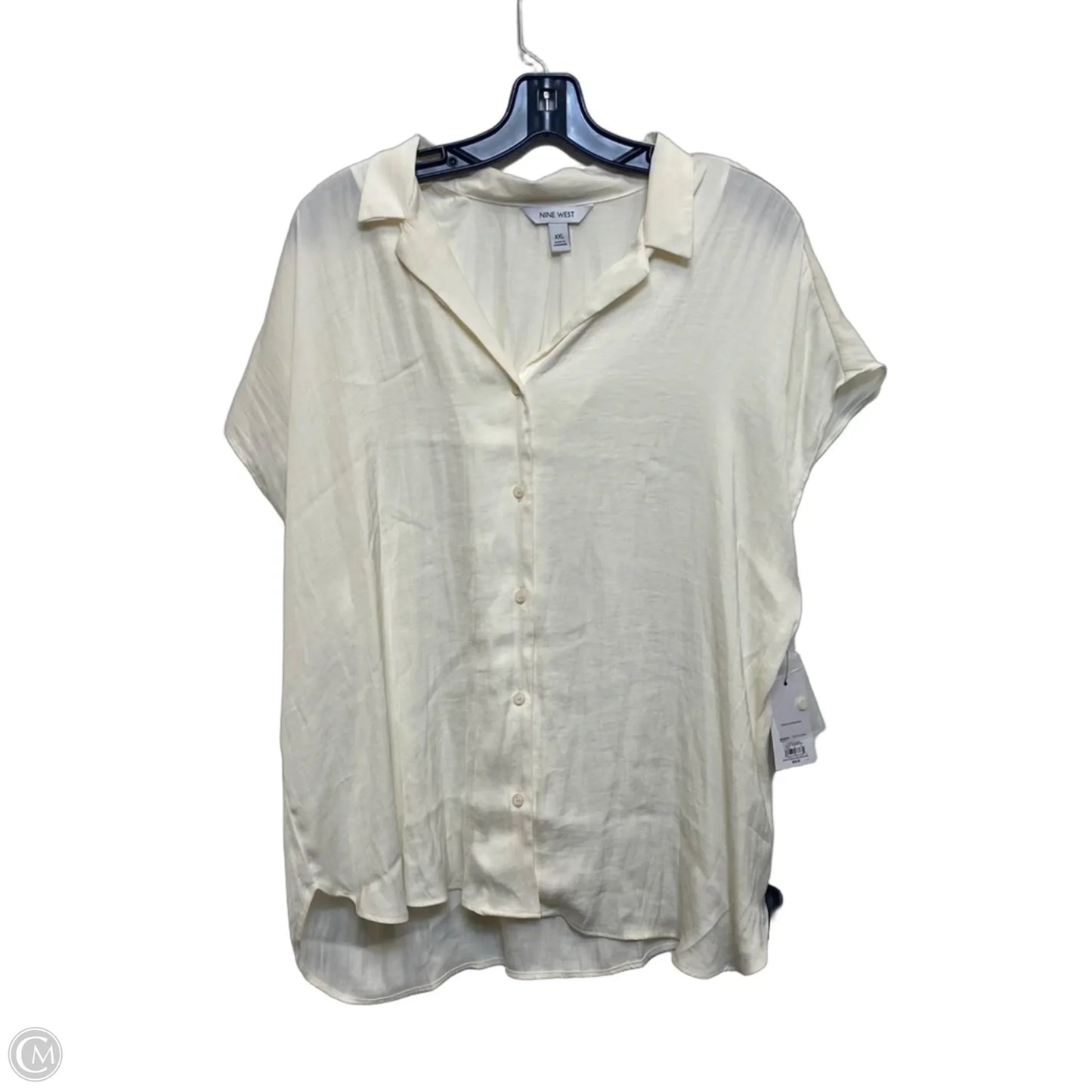 Top Short Sleeve By Nine West In Cream, Size: Xxl