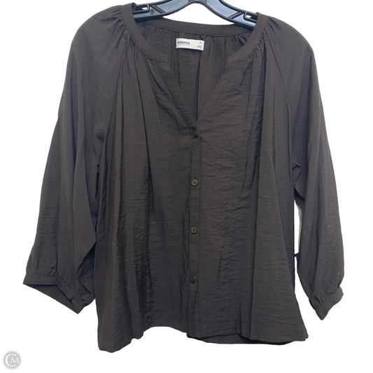 Top Long Sleeve By Sonoma In Brown, Size: Lp