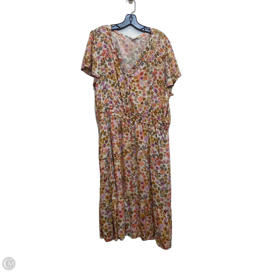 Dress Casual Midi By Beachlunchlounge In Orange & Purple, Size: Xxl