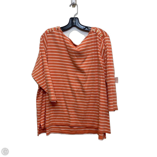 Top 3/4 Sleeve By Signature Collection In Orange, Size: 3x