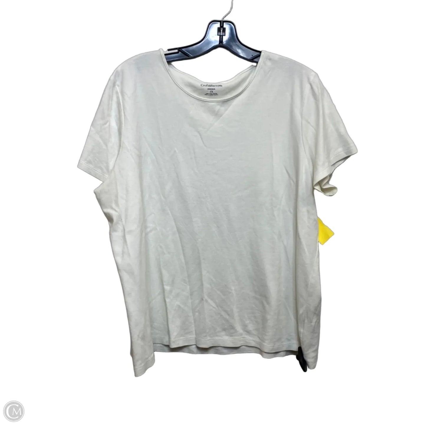 Top Short Sleeve Basic By Croft And Barrow In White, Size: 1x