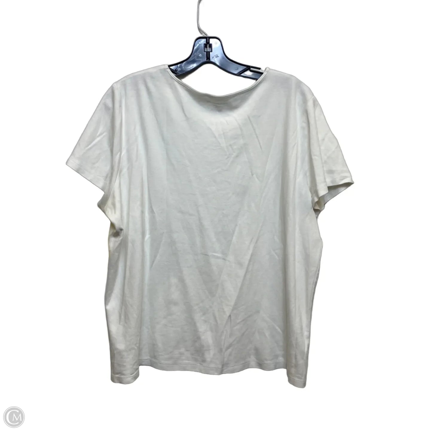 Top Short Sleeve Basic By Croft And Barrow In White, Size: 1x