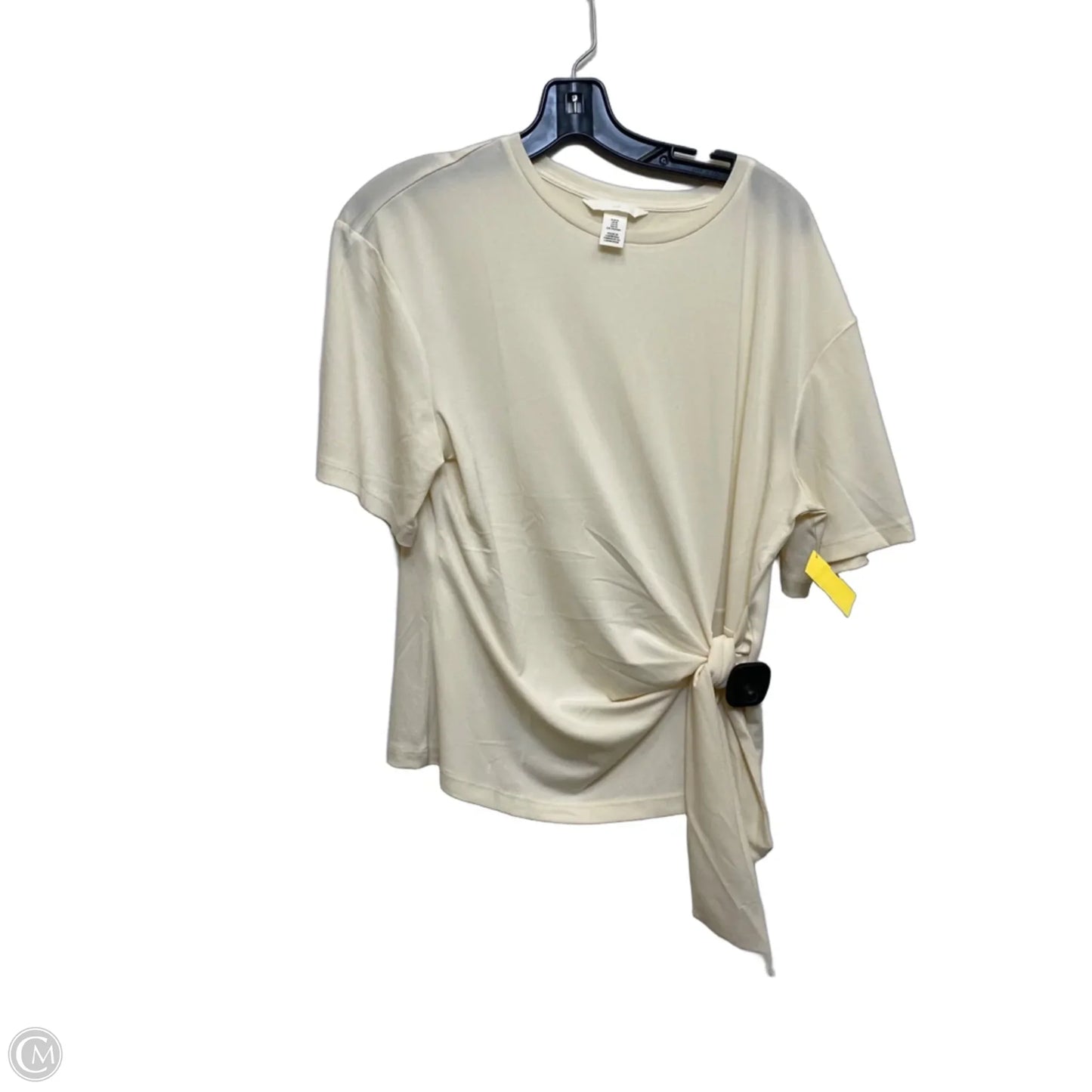 Top Short Sleeve By H&m In Cream, Size: M