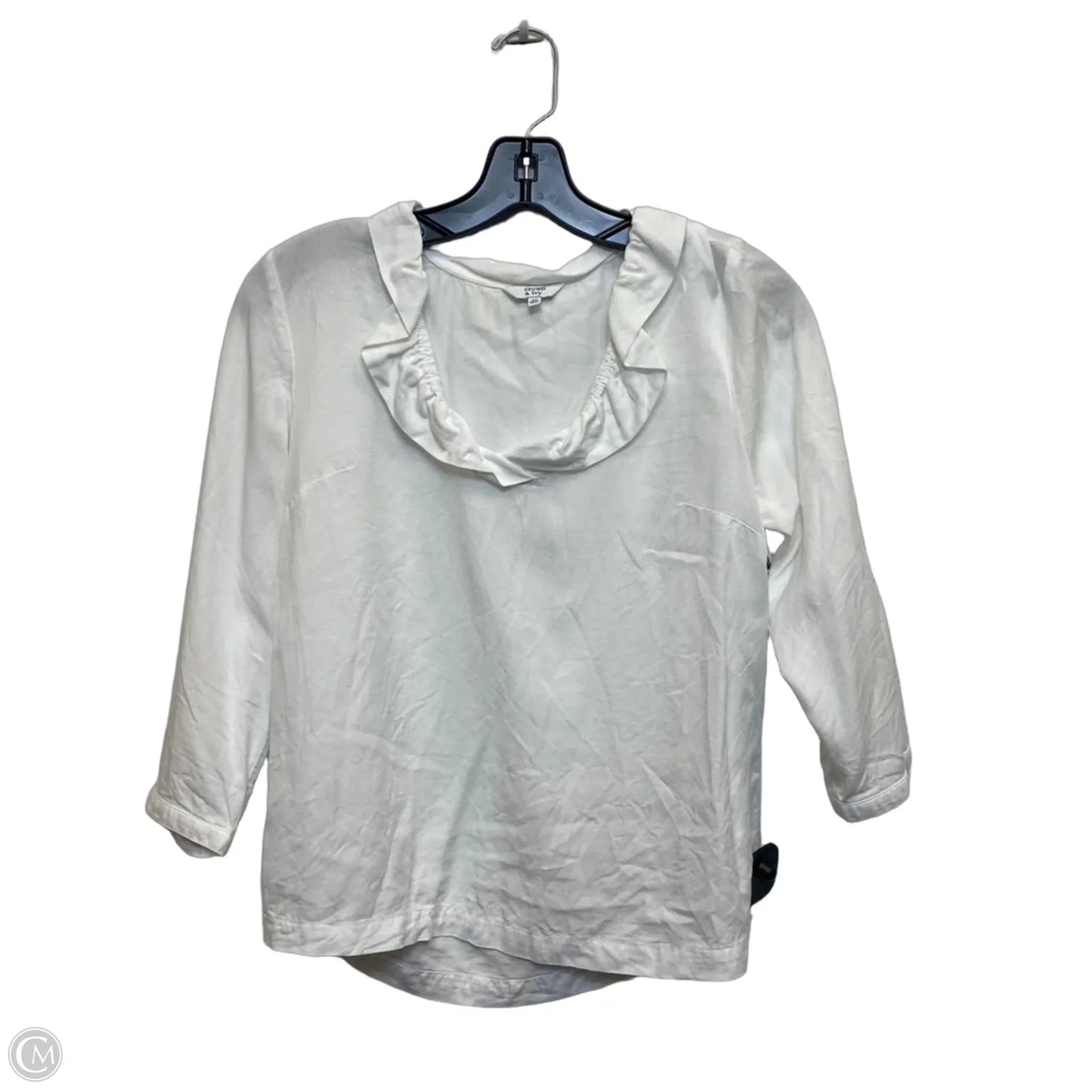 Top Long Sleeve By Crown And Ivy In White, Size: Xs