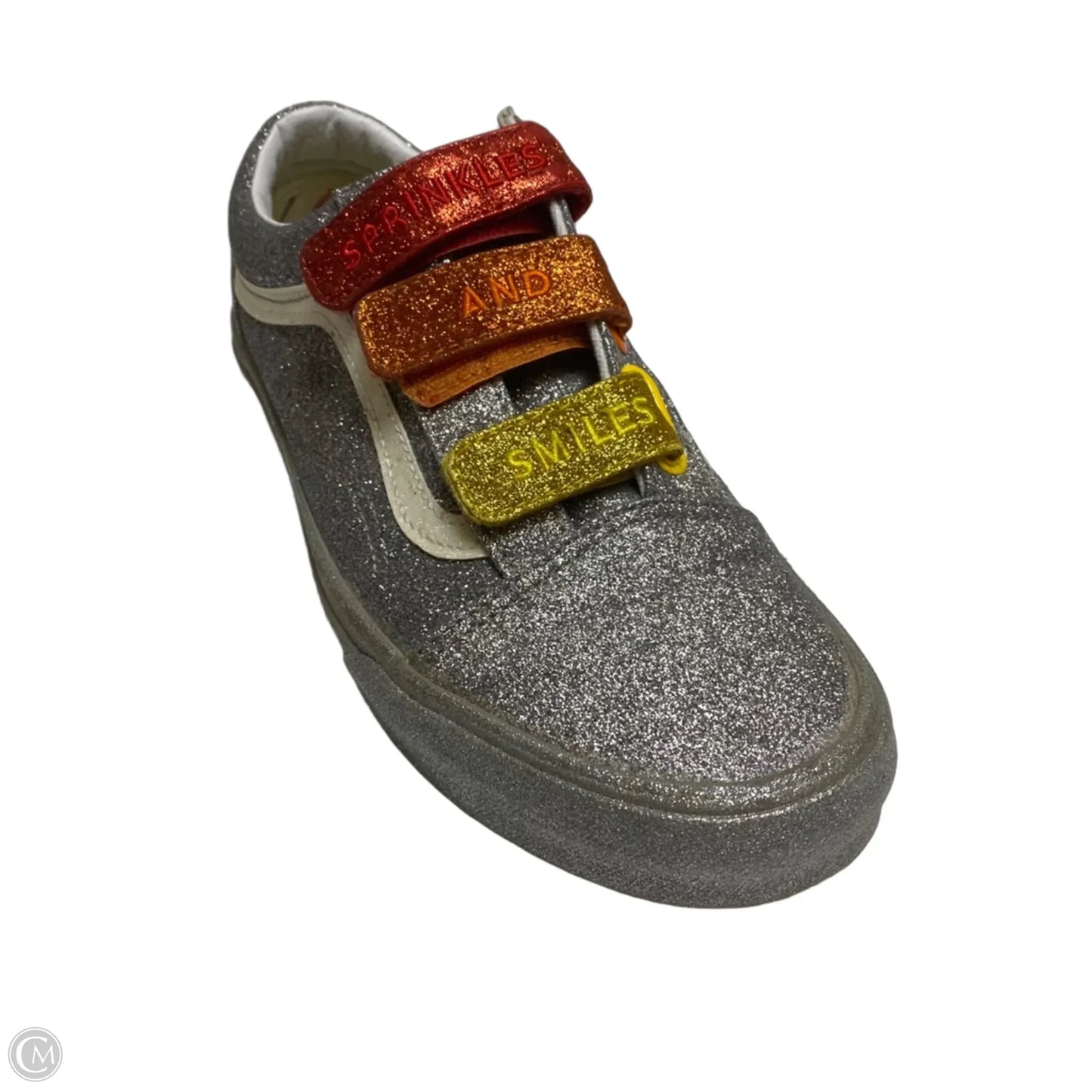 Shoes Flats By Vans In Silver, Size: 8