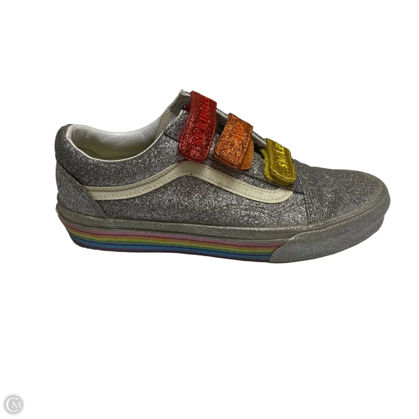 Shoes Flats By Vans In Silver, Size: 8