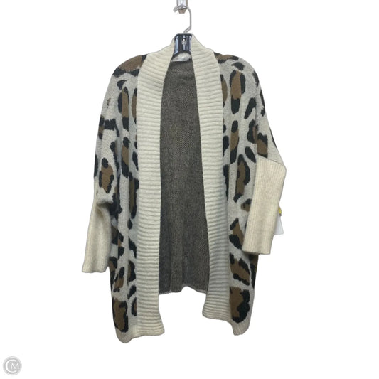 Sweater Cardigan By CloudWalk In Brown & Cream, Size: Mp
