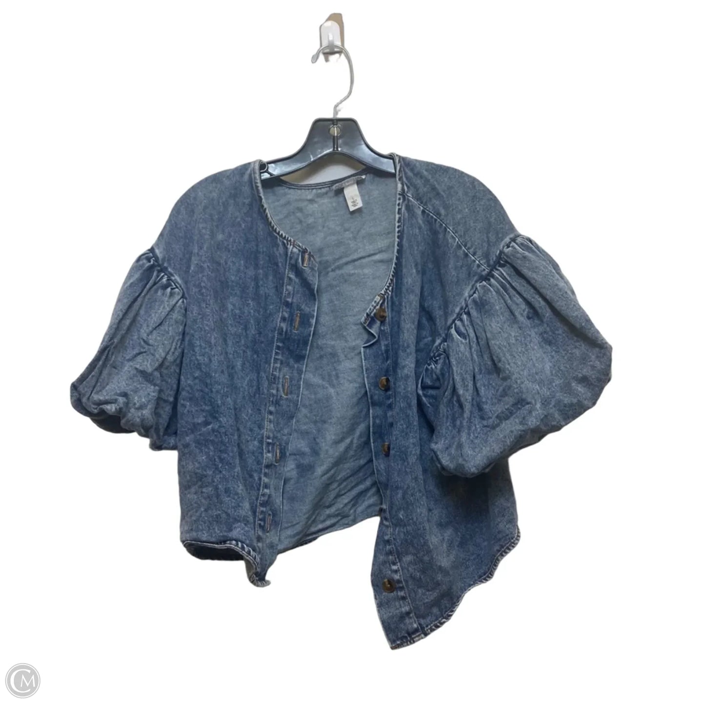 Top Short Sleeve By Future Collective In Blue Denim, Size: L