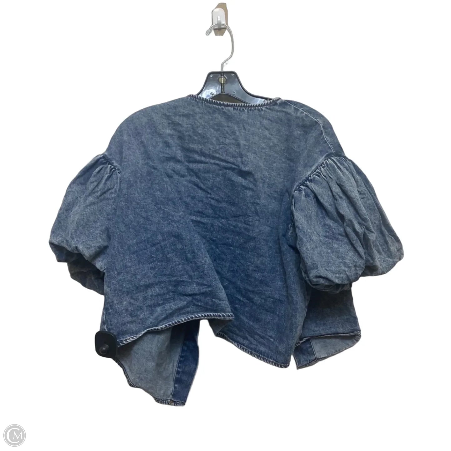 Top Short Sleeve By Future Collective In Blue Denim, Size: L