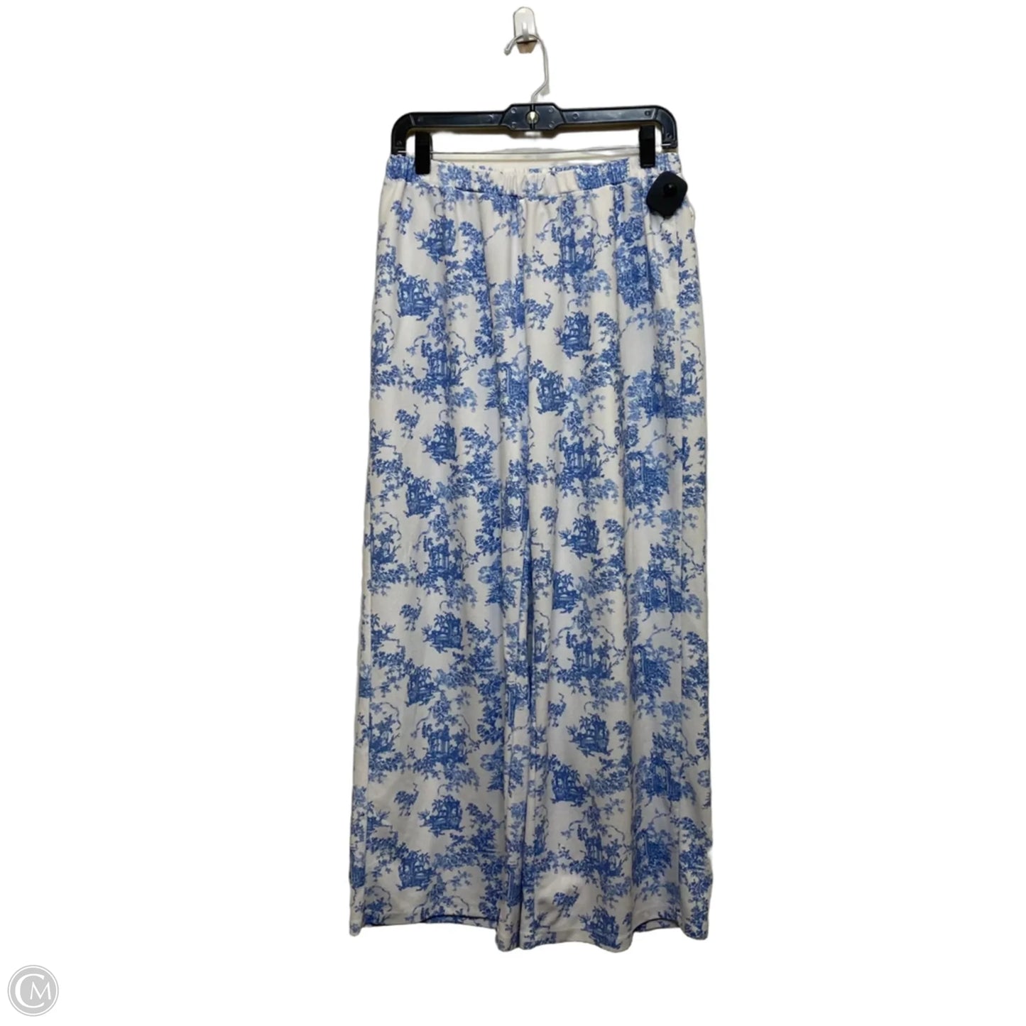 Pants Wide Leg By Shein In Blue & White, Size: 8