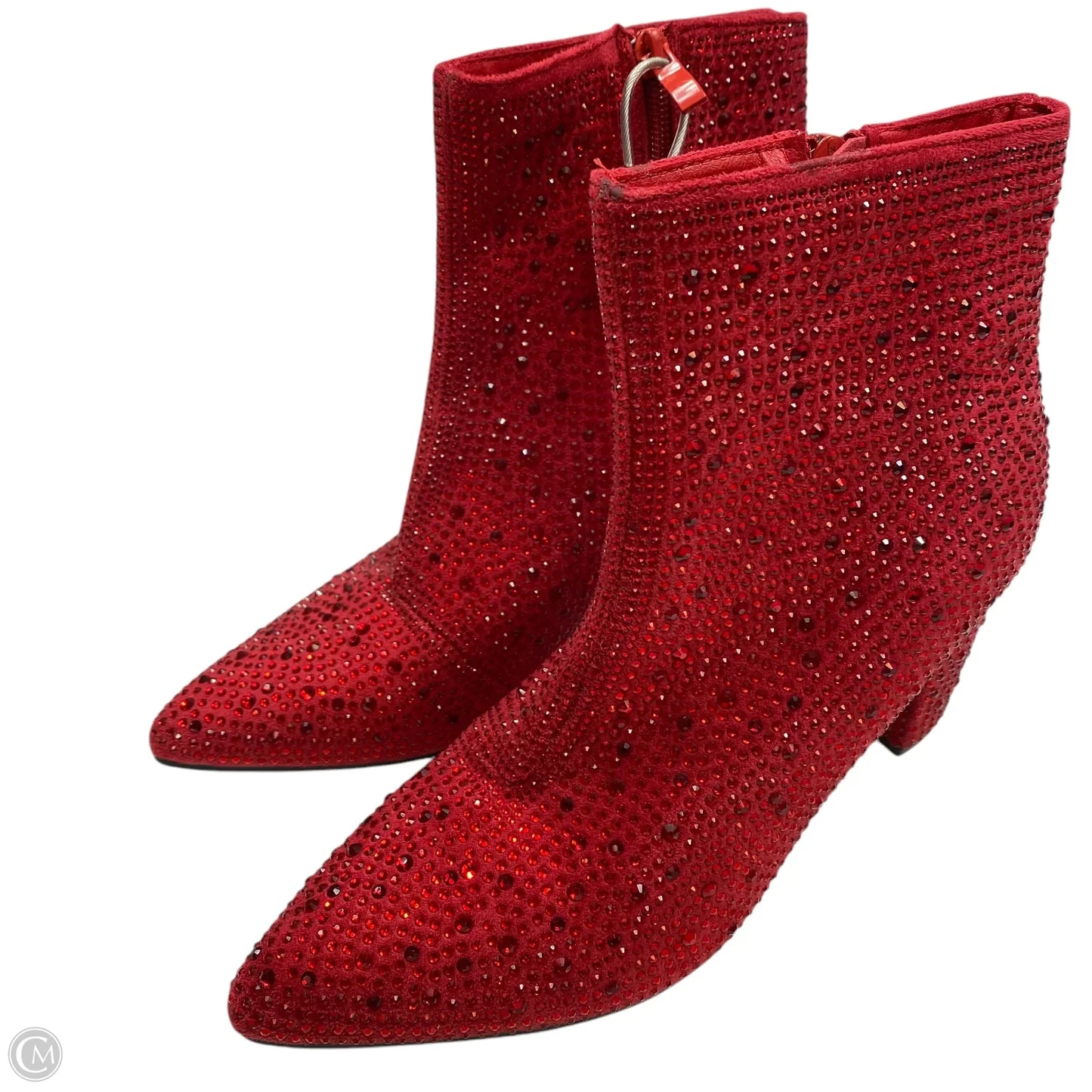 Boots Ankle Heels By Forever In Red, Size: 7.5