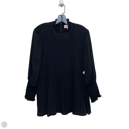 Top Long Sleeve By Black Label In Black, Size: Xl