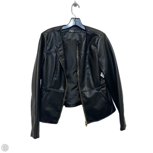 Jacket Moto By Zara In Black, Size: L