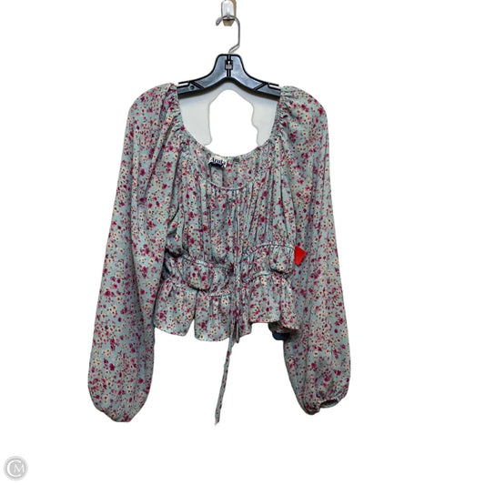 Top Long Sleeve By Arula In Blue & Pink, Size: 1x