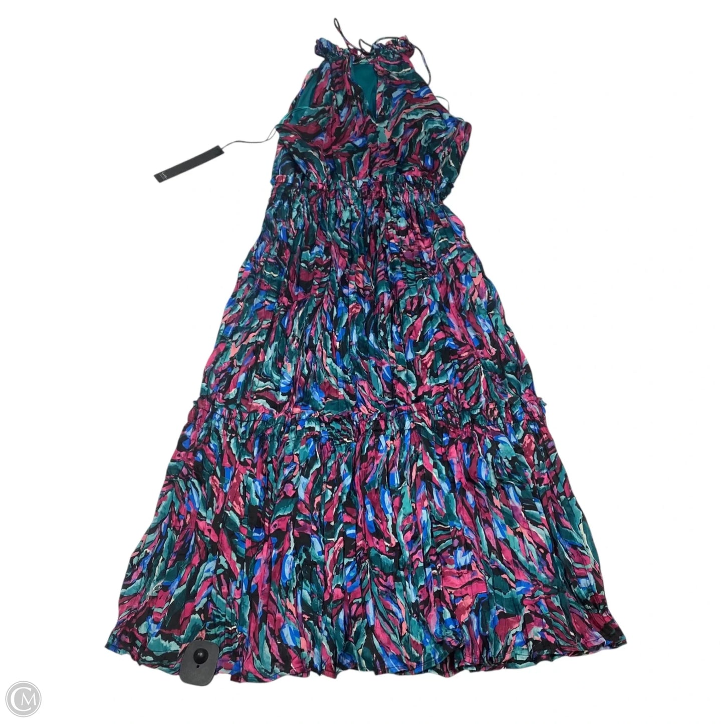 Dress Casual Midi By Nicole Miller In Green & Purple, Size: S