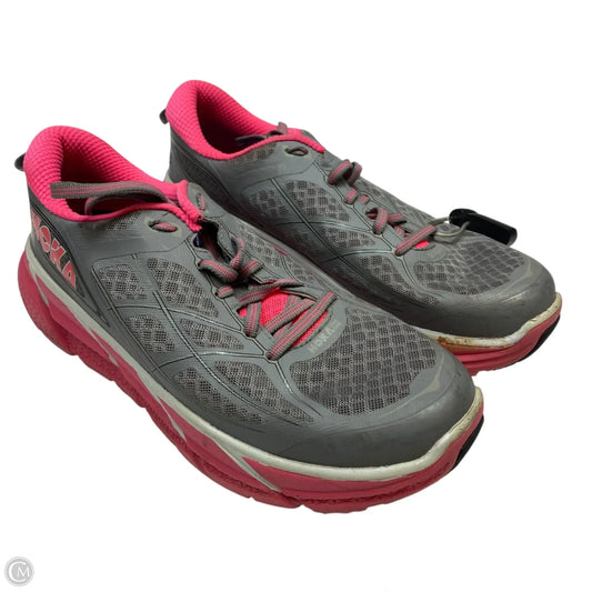 Shoes Athletic By Hoka In Grey & Pink, Size: 9.5