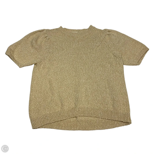 Sweater Short Sleeve By Universal Thread In Tan, Size: L