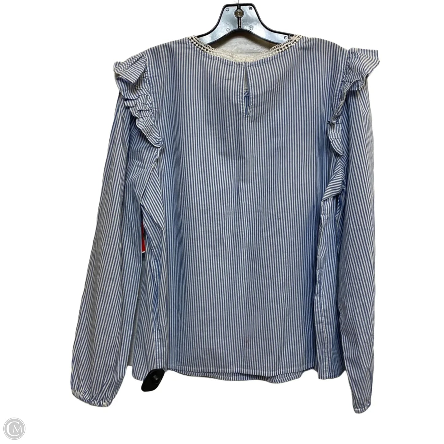 Top Long Sleeve By J. Crew In Blue & White, Size: L
