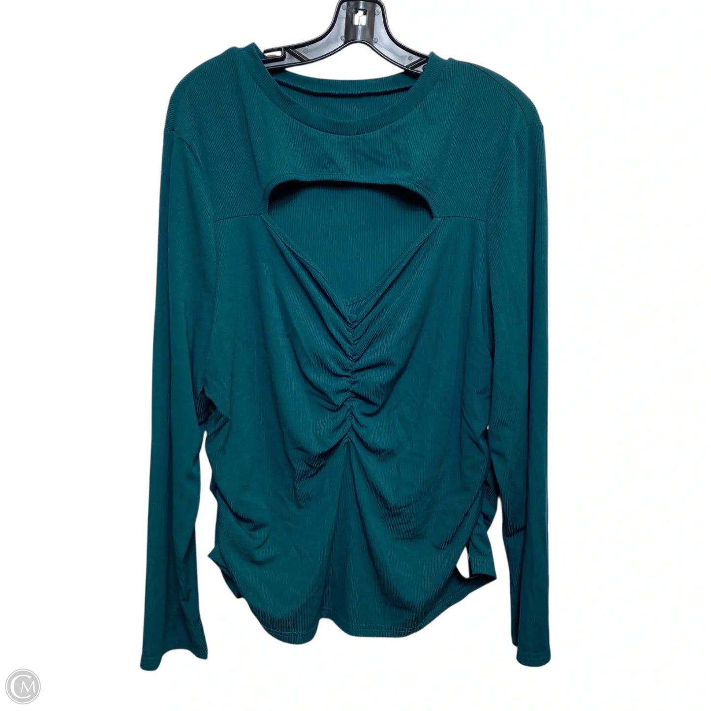 Top Long Sleeve By Shein In Green, Size: 4x