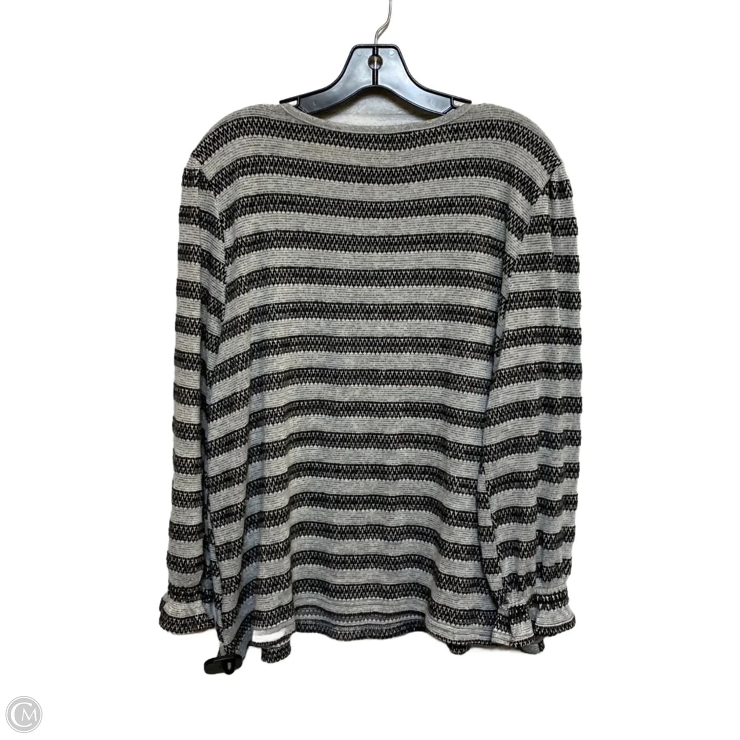 Tunic 3/4 Sleeve By Zac And Rachel In Black & Grey, Size: Xl