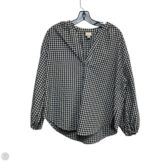 Top Long Sleeve By A New Day In Black & White, Size: L