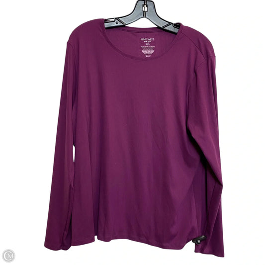 Top Long Sleeve Basic By Nine West In Purple, Size: Xxl