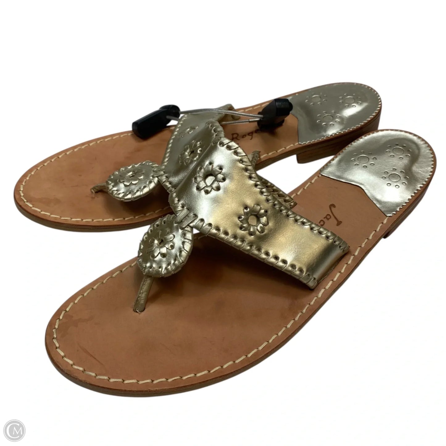 Sandals Designer By Jack Rogers In Gold, Size: 12